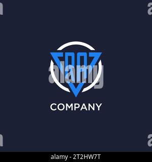 RA monogram logo with triangle shape and circle design vector Stock Vector