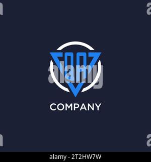 QA monogram logo with triangle shape and circle design vector Stock Vector