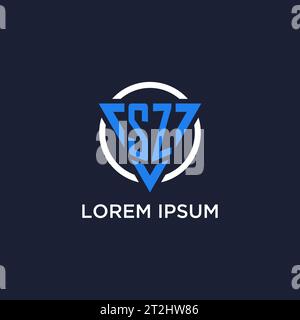 SZ monogram logo with triangle shape and circle design vector Stock Vector