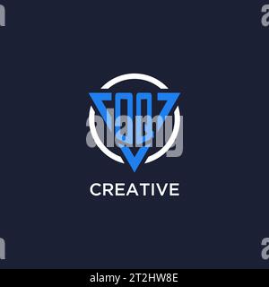 OQ monogram logo with triangle shape and circle design vector Stock Vector