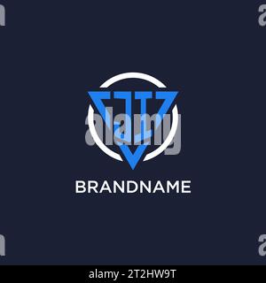 JI monogram logo with triangle shape and circle design vector Stock Vector