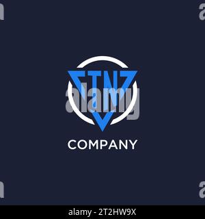 TN monogram logo with triangle shape and circle design vector Stock Vector