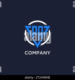 PA monogram logo with triangle shape and circle design vector Stock Vector