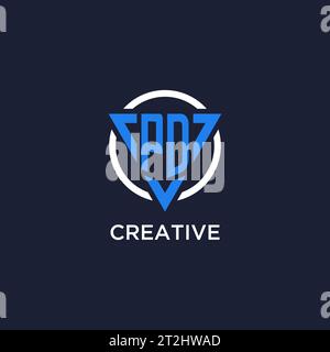 PD monogram logo with triangle shape and circle design vector Stock Vector