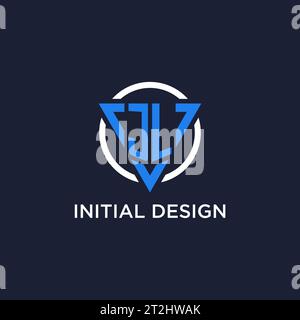JL monogram logo with triangle shape and circle design vector Stock Vector