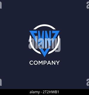 MN monogram logo with triangle shape and circle design vector Stock Vector