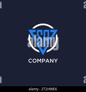 SA monogram logo with triangle shape and circle design vector Stock Vector