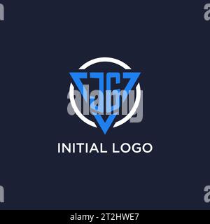 JG monogram logo with triangle shape and circle design vector Stock Vector