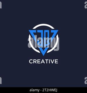 JQ monogram logo with triangle shape and circle design vector Stock Vector