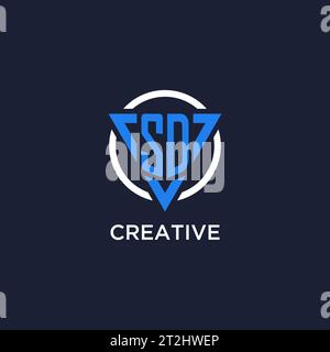 SD monogram logo with triangle shape and circle design vector Stock Vector