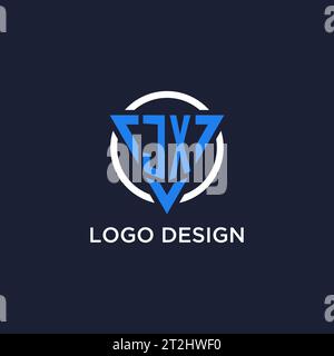 JX monogram logo with triangle shape and circle design vector Stock Vector