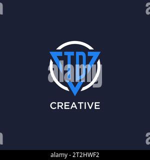 TD monogram logo with triangle shape and circle design vector Stock Vector