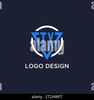 TX monogram logo with triangle shape and circle design vector Stock Vector