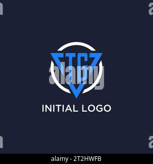TG monogram logo with triangle shape and circle design vector Stock Vector