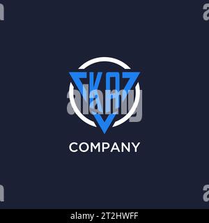KA monogram logo with triangle shape and circle design vector Stock Vector