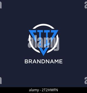 TI monogram logo with triangle shape and circle design vector Stock Vector