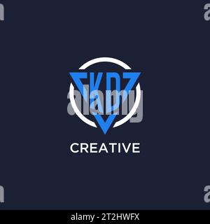 KD monogram logo with triangle shape and circle design vector Stock Vector
