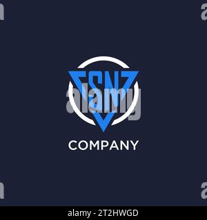 SN monogram logo with triangle shape and circle design vector Stock Vector