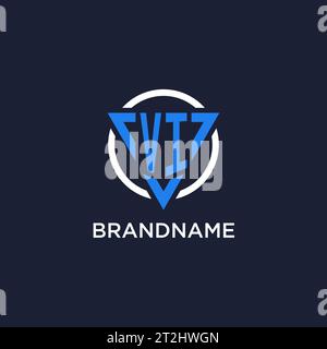VI monogram logo with triangle shape and circle design vector Stock Vector