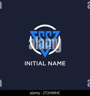 SS monogram logo with triangle shape and circle design vector Stock Vector