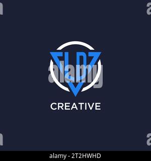 LD monogram logo with triangle shape and circle design vector Stock Vector