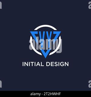 VY monogram logo with triangle shape and circle design vector Stock Vector