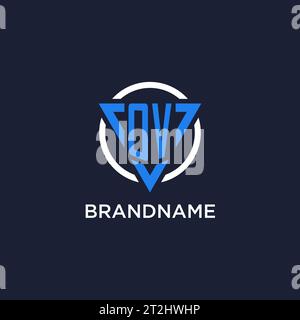 OV monogram logo with triangle shape and circle design vector Stock Vector