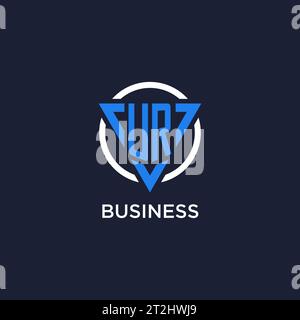 UR monogram logo with triangle shape and circle design vector Stock Vector