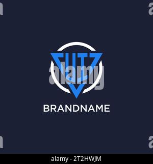 UI monogram logo with triangle shape and circle design vector Stock Vector