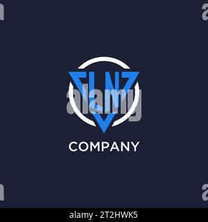 LN monogram logo with triangle shape and circle design vector Stock Vector