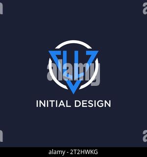 LL monogram logo with triangle shape and circle design vector Stock Vector