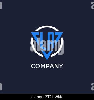 LA monogram logo with triangle shape and circle design vector Stock Vector