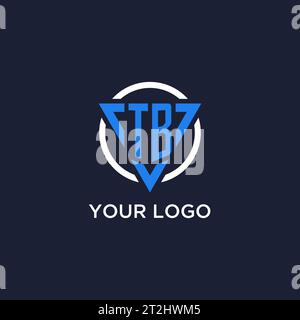 TB monogram logo with triangle shape and circle design vector Stock Vector