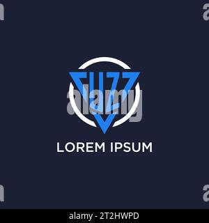 UZ monogram logo with triangle shape and circle design vector Stock Vector