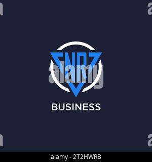 NR monogram logo with triangle shape and circle design vector Stock Vector