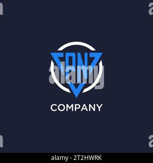 PN monogram logo with triangle shape and circle design vector Stock Vector