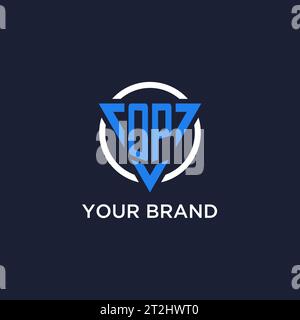 OP monogram logo with triangle shape and circle design vector Stock Vector