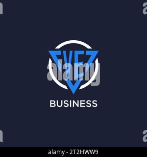 VE monogram logo with triangle shape and circle design vector Stock Vector