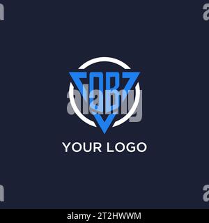 OB monogram logo with triangle shape and circle design vector Stock Vector