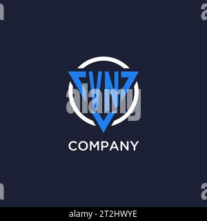 VN monogram logo with triangle shape and circle design vector Stock Vector