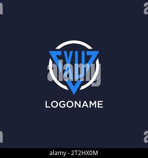 XU monogram logo with triangle shape and circle design vector Stock Vector