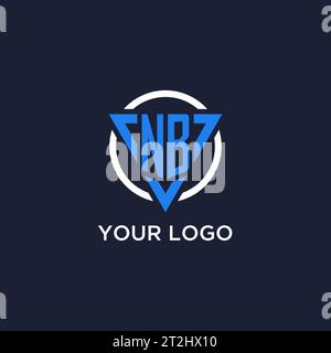 NB monogram logo with triangle shape and circle design vector Stock Vector