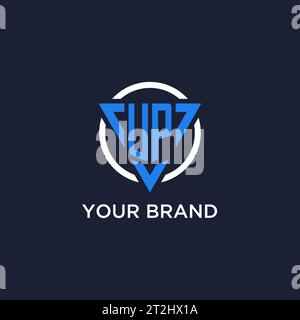 UP monogram logo with triangle shape and circle design vector Stock Vector