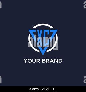 XC monogram logo with triangle shape and circle design vector Stock Vector
