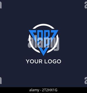 PB monogram logo with triangle shape and circle design vector Stock Vector