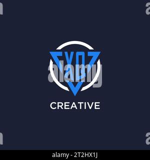 XQ monogram logo with triangle shape and circle design vector Stock Vector