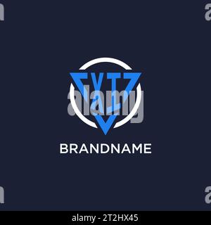 XI monogram logo with triangle shape and circle design vector Stock Vector