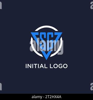 SG monogram logo with triangle shape and circle design vector Stock Vector