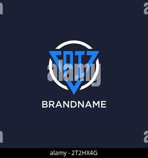 PI monogram logo with triangle shape and circle design vector Stock Vector