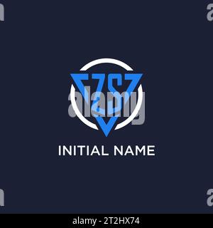 ZS monogram logo with triangle shape and circle design vector Stock Vector